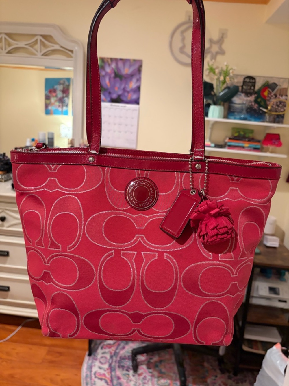 ❤️ Coach Poppy Signature Lurex Glam tote bag ❤️
